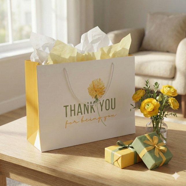 Sacola Para Presentes Grande Obrigado Por Seres Tão Bonitos. (Show your gratitude with this, "Thank you for being you" gift bag! Matching tissue paper available!)