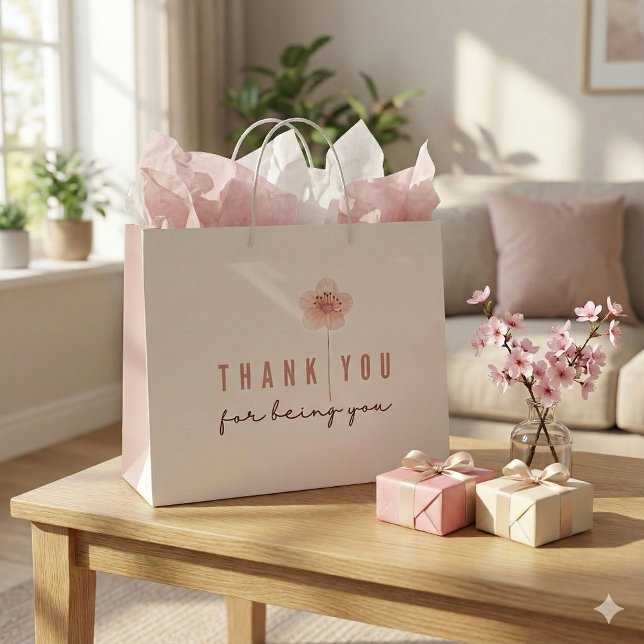 Sacola Para Presentes Grande Obrigado Por Seres Tão Bonitos. (Show your gratitude with this, "Thank you for being you" gift bag! Matching tissue paper available!)