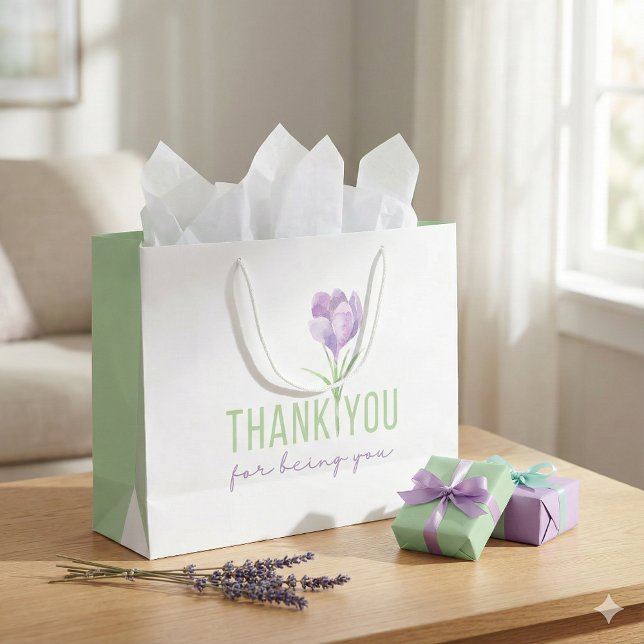 Sacola Para Presentes Grande Obrigado Por Seres Tão Bonitos. (Show your gratitude with this, "Thank you for being you" gift bag! )