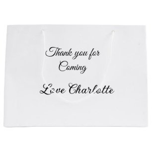 Sacola Para Presentes Grande obrigado por vir adicionar nome mensagem de texto 