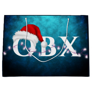 Sacola Para Presentes Grande OBX Santa Hat e Luzes Natal
