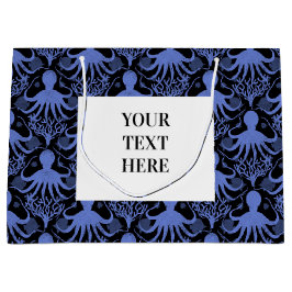 Sacola Para Presentes Grande Octopus (fundo escuro)