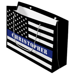 Sacola Para Presentes Grande Oficial de Polícia Thin Blue Line.