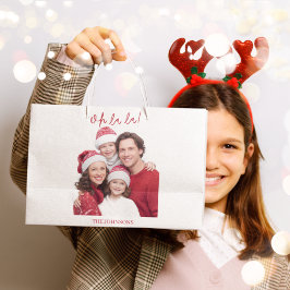 Sacola Para Presentes Grande Oh La La Christmas Custom Gift Bag Family Photo