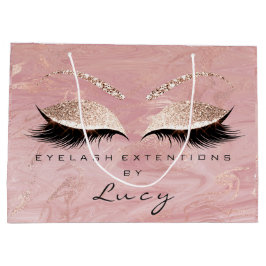 Sacola Para Presentes Grande Olhos Lashes Maquiagem Nome da Brida Luminosa Márm