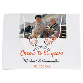 Sacola Para Presentes Grande Orange cheers to 60 years anniversary wedding