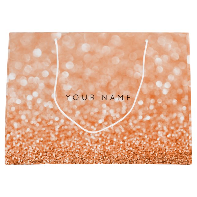 Sacola Para Presentes Grande Orange Italy Candy Sun Glitter Favor Gift Bag (Frente)