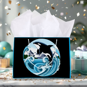 Sacola Para Presentes Grande Orca Killer Baleia - Oceano Azul