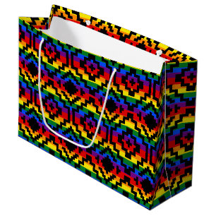 Sacola Para Presentes Grande Orgulho Arco-Íris LGBTQ Geométrico