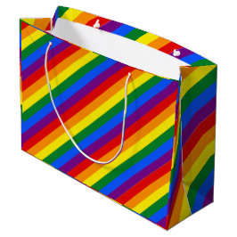 Sacola Para Presentes Grande Orgulho Rainbow Stripes