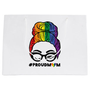 Sacola Para Presentes Grande Orgulhosa Mãe Coqueirinho Cabelo Desgrenhado Bande