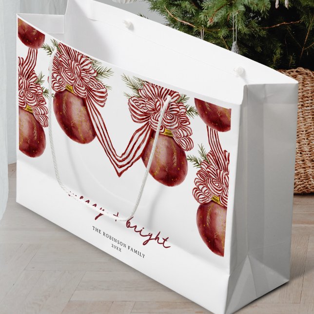 Sacola Para Presentes Grande Ornament Strike Natal Feriado Brilho de Feliz (Criador carregado)