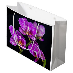Sacola Para Presentes Grande Orquídea roxa