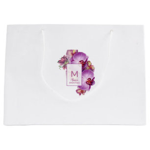 Sacola Para Presentes Grande Orquídeas Florais Bridesmaid Gift