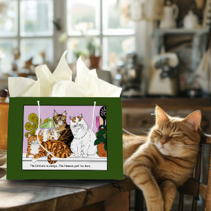 Sacola Para Presentes Grande Os Gatos estão no comando
