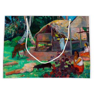 Sacola Para Presentes Grande Os Porcos Negros, Gauguin