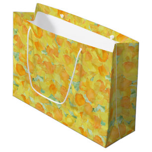 Sacola Para Presentes Grande Ouro bonito Amarelo Daffodils Grande Saco de Prese