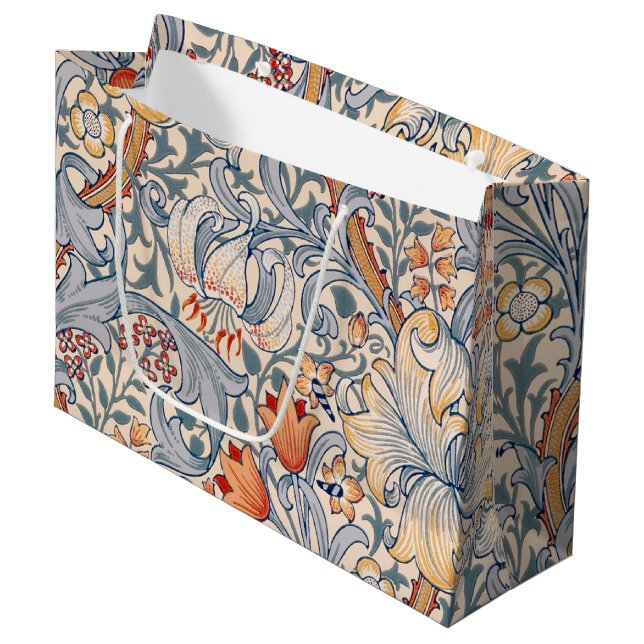 Sacola Para Presentes Grande Ouro Lily, William Morris Large Gift Bag (Frente inclinada)