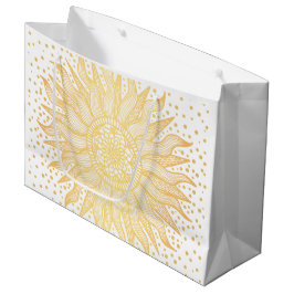Sacola Para Presentes Grande Ouro Sun Mandala Confetti