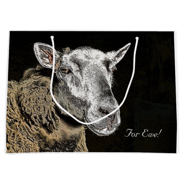 SACOLA PARA PRESENTES GRANDE OVINO (Frente)