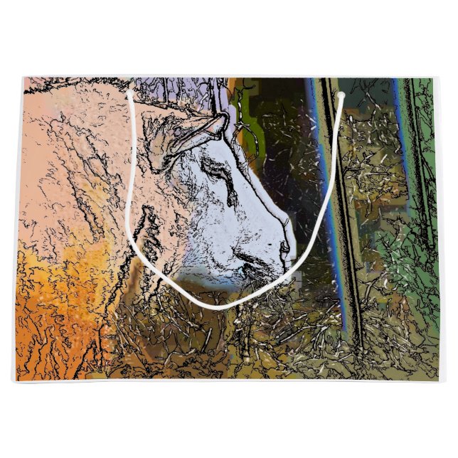 SACOLA PARA PRESENTES GRANDE OVINO (Frente)