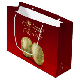 Sacola Para Presentes Grande Ovos de Páscoa de ouro - Grande Saco de Presente