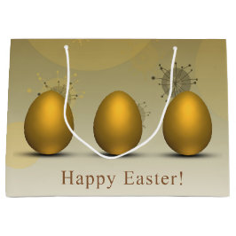 Sacola Para Presentes Grande Ovos de Páscoa do Ouro Moderno