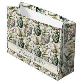 Sacola Para Presentes Grande Ovos de Páscoa padrão nostálgico de vintagem n.o 1