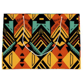 Sacola Para Presentes Grande Padrão africano vibrante