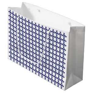 Sacola Para Presentes Grande Padrão Azul