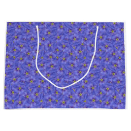 Sacola Para Presentes Grande Padrão Azul de Linho Invisível