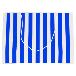 Sacola Para Presentes Grande Padrão Azul e Branco do Sailor de Faixa Vertical