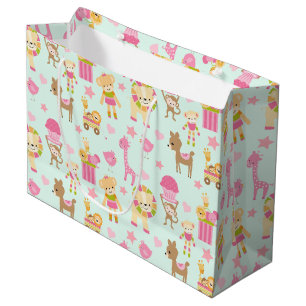Sacola Para Presentes Grande Padrão bonito com animais e brinquedos felizes
