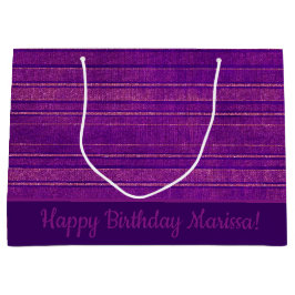 Sacola Para Presentes Grande Padrão bonito Púrpura das faixas em relevo