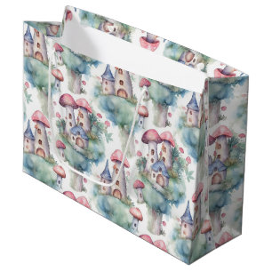 Sacola Para Presentes Grande Padrão Caprichoso de Cabana de Cogumelo (10)
