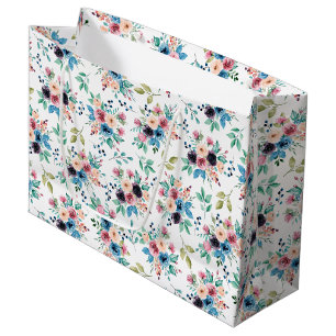 Sacola Para Presentes Grande Padrão colorido das flores de primavera