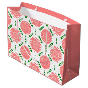 Sacola Para Presentes Grande padrão com flores rosa