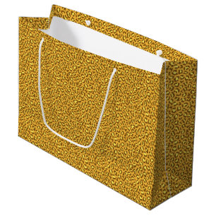 Sacola Para Presentes Grande padrão da pele-leopardo-amarela-acastanhada