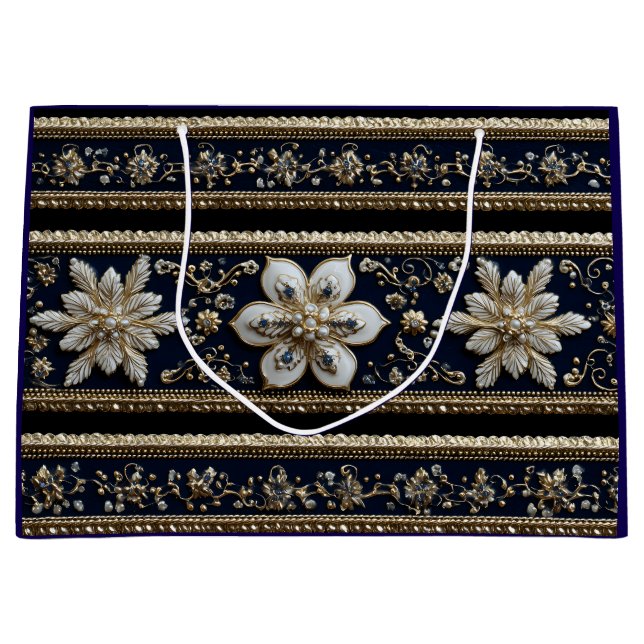 Sacola Para Presentes Grande Padrão de Abstrato de Natal (Frente)