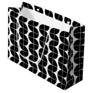 Sacola Para Presentes Grande Padrão de Abstrato moderno do Meio século preto e
