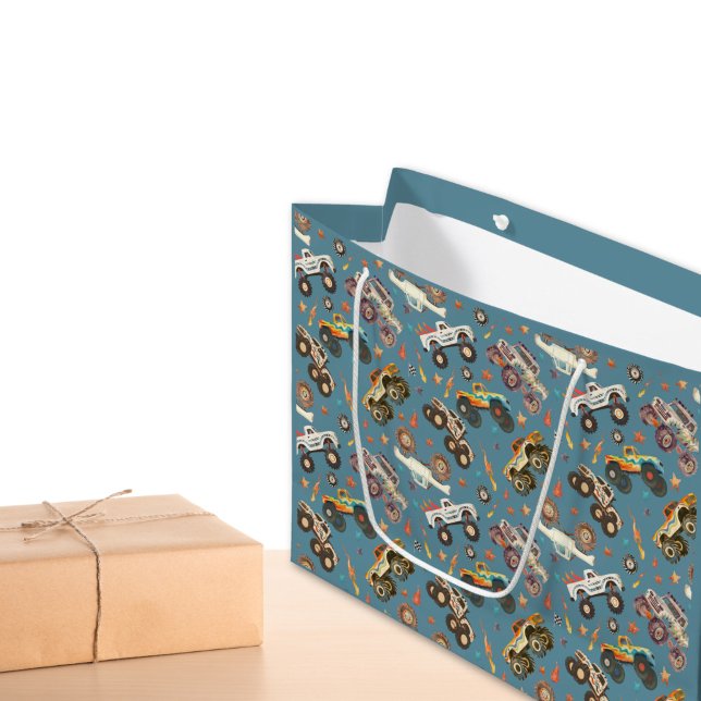 Sacola Para Presentes Grande Padrão de Aquarela dos Modernos Monstros Blue Boys (Criador carregado)