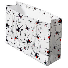 Sacola Para Presentes Grande Padrão de aranha vermelha e preta