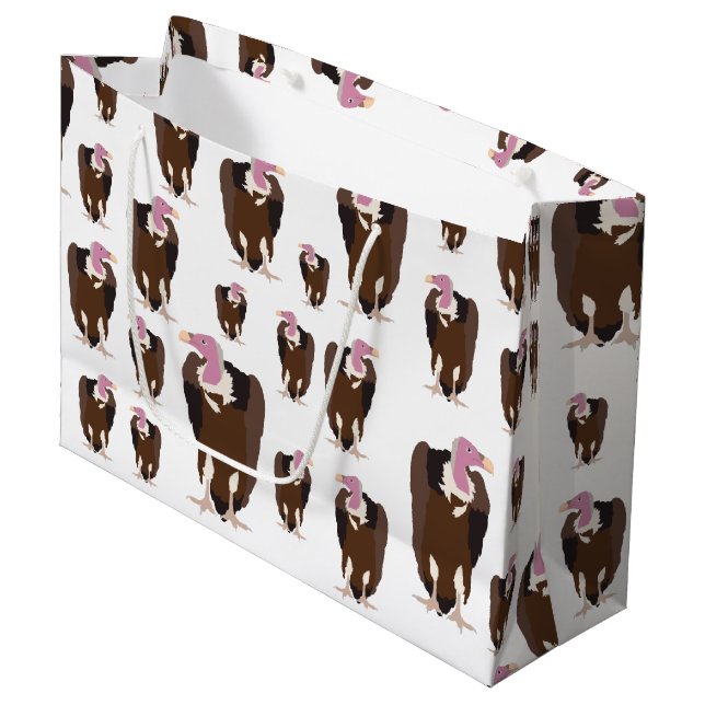 Sacola Para Presentes Grande Padrão de Aves Abutre (Frente inclinada)