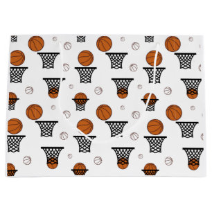 Sacola Para Presentes Grande Padrão de basquete