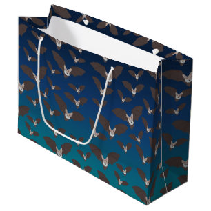 Sacola Para Presentes Grande Padrão de Bat de Spooky Bonito