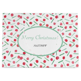 Sacola Para Presentes Grande Padrão De Boho Vermelho E Verde Moderno