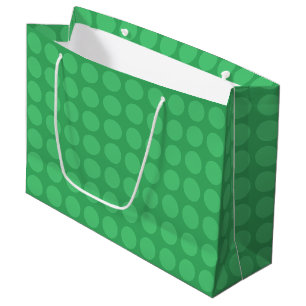 Sacola Para Presentes Grande Padrão de Bolinhas Verde Esmeralda