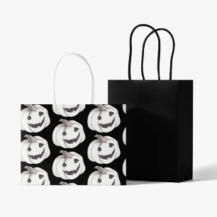 Sacola Para Presentes Grande Padrão de Bomba Spooky Feliz Dia das Bruxas