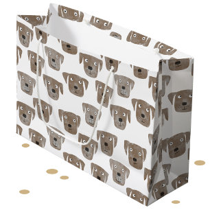 Sacola Para Presentes Grande Padrão de Cachorro Labrador de Chocolate Bonito