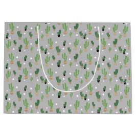 Sacola Para Presentes Grande Padrão de Cactus de Verão